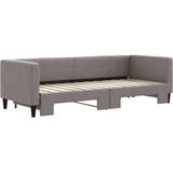 vidaXL - Slaapbank - met - onderschuifbed - 80x200 - cm - stof - taupe