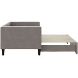 vidaXL - Slaapbank - met - onderschuifbed - 80x200 - cm - stof - taupe