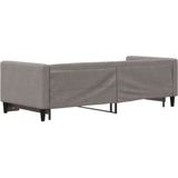 vidaXL - Slaapbank - met - onderschuifbed - 80x200 - cm - stof - taupe