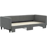 vidaXL Slaapbank met onderschuifbed 90x200 cm stof donkergrijs