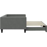 Tagesbett Ausziehbar Dunkelgrau 100x200 cm Stoff Vidaxl