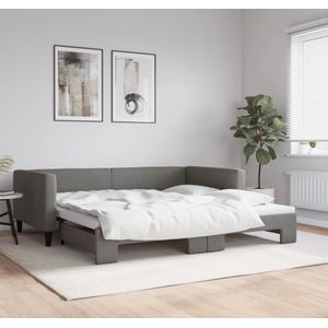 Tagesbett Ausziehbar Dunkelgrau 100x200 cm Stoff Vidaxl