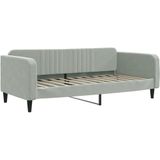 vidaXL Tagesbett Ausziehbar mit Matratzen Hellgrau 90x200 cm Samt