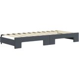 vidaXL Tagesbett Ausziehbar mit Schubladen Dunkelgrau 90x200 cm Samt
