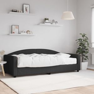 vidaXL Slaapbank met matras 100x200 cm stof zwart