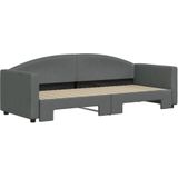 Tagesbett Ausziehbar Dunkelgrau 80x200 cm Stoff Vidaxl
