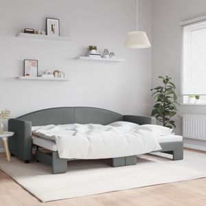vidaXL Tagesbett Ausziehbar Dunkelgrau 80x200 cm Stoff