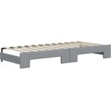 vidaXL Tagesbett Ausziehbar mit Matratze Hellgrau 90x200 cm Stoff