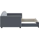 Tagesbett Ausziehbar Dunkelgrau 90x190 cm Samt Vidaxl