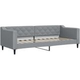 vidaXL - Slaapbank - met - onderschuifbed - 80x200 - cm - stof - lichtgrijs