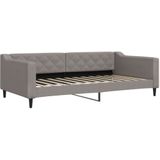 vidaXL - Slaapbank - met - onderschuifbed - en - lades - 100x200 - cm - stof - taupe