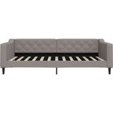 vidaXL - Slaapbank - met - onderschuifbed - en - lades - 100x200 - cm - stof - taupe