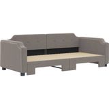 vidaXL - Slaapbank - met - onderschuifbed - 100x200 - cm - stof - taupe