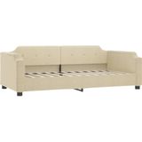 Vidaxl - Tagesbett Ausziehbar mit Schubladen Creme 100x200 cm Stoff