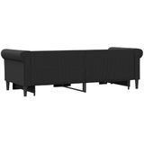 vidaXL - Slaapbank - met - onderschuifbed - 90x200 - cm - kunstleer - zwart