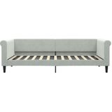 vidaXL Tagesbett mit Matratze Hellgrau 90x200 cm Samt
