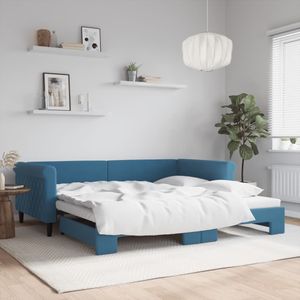 Tagesbett Ausziehbar Blau 100x200 cm Samt Vidaxl