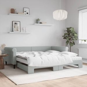 vidaXL-Slaapbank-onderschuifbed-matrassen-100x200cm-fluweel-lichtgrijs
