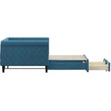vidaXL - Slaapbank - met - onderschuifbed - en - lades - 90x200 - cm - fluweel - blauw