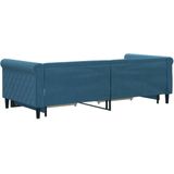 vidaXL - Slaapbank - met - onderschuifbed - en - lades - 90x200 - cm - fluweel - blauw