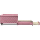vidaXL - Slaapbank - met - onderschuifbed - en - lades - 100x200 - cm - fluweel - roze