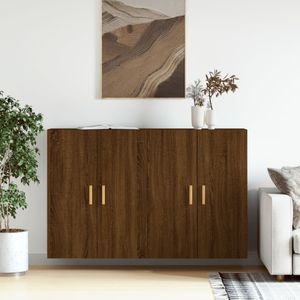 vidaXL - Hangkasten - Bruin - Bewerkt Hout - 2 Stuks