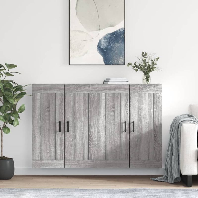 Wandschränke 2 Stk. Grau Sonoma Holzwerkstoff Vidaxl