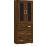 Highboard Braun Eichen-Optik 69,5x34x180 cm Holzwerkstoff vidaXL