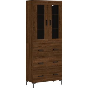 vidaXL Highboard Braun Eichen-Optik 69,5x34x180 cm Holzwerkstoff