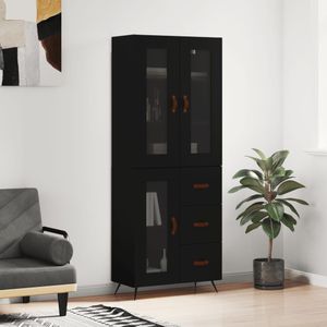 Vidaxl - Highboard Schwarz 69,5x34x180 cm Holzwerkstoff