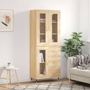 vidaXL Highboard Sonoma-Eiche 69,5x34x180 cm Holzwerkstoff
