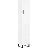 vidaXL - Hoge - kast,5x34x180 - cm - bewerkt - hout - wit