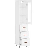 vidaXL Hoge kast 34,5x34x180 cm bewerkt hout wit