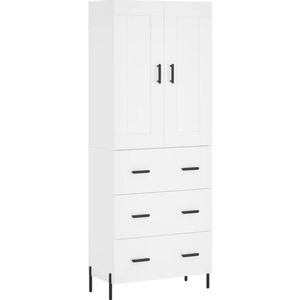 vidaXL - Hoge - kast,5x34x180 - cm - bewerkt - hout - wit