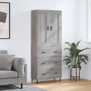 vidaXL Highboard Grau Sonoma 69,5x34x180 cm Holzwerkstoff