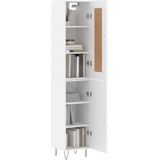 vidaXL Hoge kast 34,5x34x180 cm bewerkt hout wit