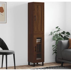 vidaXL Highboard Braun Eichen-Optik 34,5x34x180 cm Holzwerkstoff