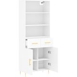 Highboard Weiß 69,5x34x180 cm Holzwerkstoff Vidaxl