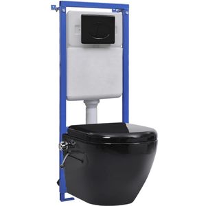 vidaXL - Hangend - toilet - randloos - met - verborgen - stortbak - keramiek - wit
