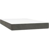 vidaXL Boxspring met matras fluweel donkergrijs 120x200 cm