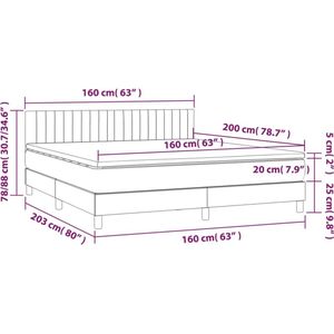 vidaXL-Boxspring-met-matras-fluweel-lichtgrijs-160x200-cm