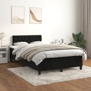 Vidaxl - Boxspringbett mit Matratze Schwarz 120x200 cm Samt