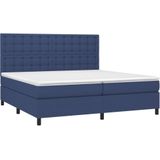 vidaXL Boxspringbett mit Matratze Blau 200x200 cm Stoff