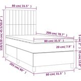 vidaXL Boxspring met matras stof blauw 80x200 cm