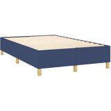 vidaXL Boxspring met matras stof blauw 120x200 cm