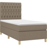 Vidaxl - Boxspringbett mit Matratze Taupe 90x200 cm Stoff