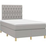 Jinlefu - Boxspringbett mit Matratze Hellgrau 120x200 cm Stoff vidaXL