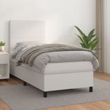 Vidaxl - Boxspringbett mit Matratze Weiß 100x200 cm Kunstleder