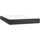 vidaXL Boxspringbett mit Matratze Schwarz 120x200 cm Kunstleder