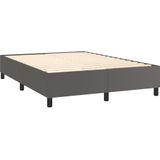 vidaXL Boxspring met matras kunstleer grijs 140x190 cm